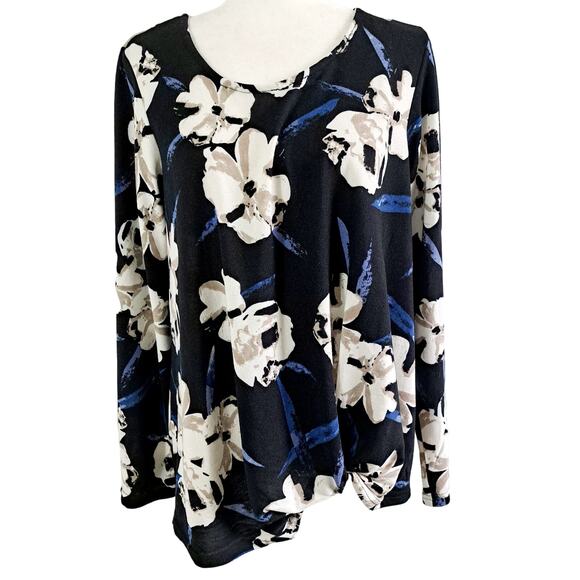 Lildy Floral Print Knot Front Tunic - Picture 1 of 7